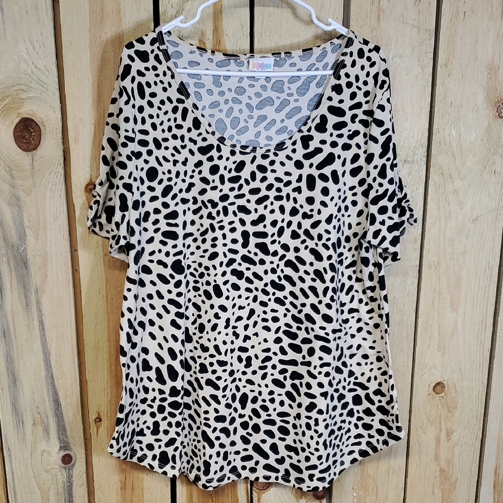 LulaRoe Morgan Shirt Womens Size 2X Casual Leopard Animal Print